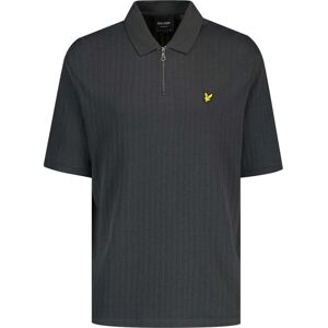 Lyle & Scott Mens Textured Stripe Gunmetal Grey Polo Shirt Cotton - Size Medium Lyle & Scott Mens Textured Stripe Gunmetal Grey Polo Shirt Cotton - Size Medium