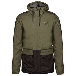 Puma Graphic Logo Long Sleeve Zip Up Green Black Mens Hooded Jacket 573316 14 - Khaki - Size Medium Puma Graphic Logo Long Sleeve Zip Up Green Black Mens Hooded Jacket 573316 14 - Khaki - Size Medium
