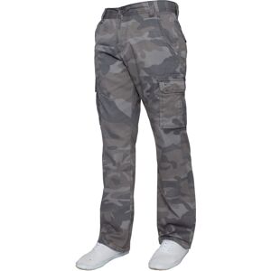 Kruze By Enzo Mens Cargo Combat Trousers - Grey Cotton - Size 40w/32l Kruze By Enzo Mens Cargo Combat Trousers - Grey Cotton - Size 40w/32l