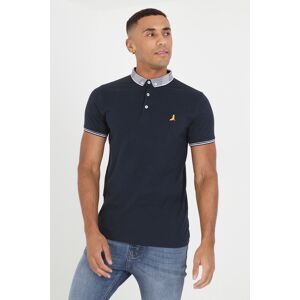 Brave Soul Mens Navy 'Glover' Short Sleeve Jacquard Collar Jersey Polo Shirt Cotton - Size Small Brave Soul Mens Navy 'Glover' Short Sleeve Jacquard Collar Jersey Polo Shirt Cotton - Size Small