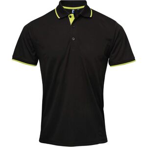 Premier Mens Coolchecker Contrast Pique Polo Shirt (Black/lime) - Size 4xl Premier Mens Coolchecker Contrast Pique Polo Shirt (Black/lime) - Size 4xl