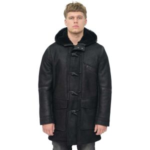 Infinity Leather Mens Winter Sheepskin Hooded Duffle Coat-Montpellier - Black - Size X-Large Infinity Leather Mens Winter Sheepskin Hooded Duffle Coat-Montpellier - Black - Size X-Large