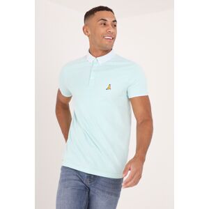 Brave Soul Mens Light Green 'Glover' Short Sleeve Jacquard Collar Jersey Polo Shirt Cotton - Size Small Brave Soul Mens Light Green 'Glover' Short Sleeve Jacquard Collar Jersey Polo Shirt Cotton - Size Small