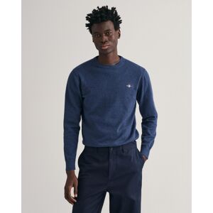 Gant Mens Classic Cotton Crew Neck Jumper - Dark Blue - Size X-Large Gant Mens Classic Cotton Crew Neck Jumper - Dark Blue - Size X-Large