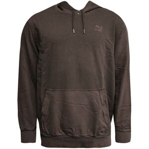 Puma Logo Long Sleeve Pullover Dark Brown Distressed Mens Hoodie 575306 02 Cotton - Size Medium Puma Logo Long Sleeve Pullover Dark Brown Distressed Mens Hoodie 575306 02 Cotton - Size Medium