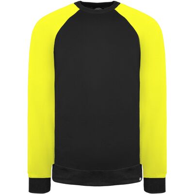 Dickies Crew Neck Long Sleeve Two Tone Black Yellow Sweatshirt Dickies Crew Neck Long Sleeve Two Tone Black Yellow Sweatshirt