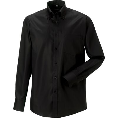 Russell Athletic Collection Mens Long Sleeve Ultimate Non-Iron Shirt (Black) Cotton - Size 19.5 Inch Russell Athletic Collection Mens Long Sleeve Ultimate Non-Iron Shirt (Black) Cotton - Size 19.5 Inch
