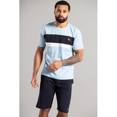 Kensington Eastside Mens Light Blue Cotton Loungewear Short And T-Shirt Set - Size X-Large Kensington Eastside Mens Light Blue Cotton Loungewear Short And T-Shirt Set - Size X-Large