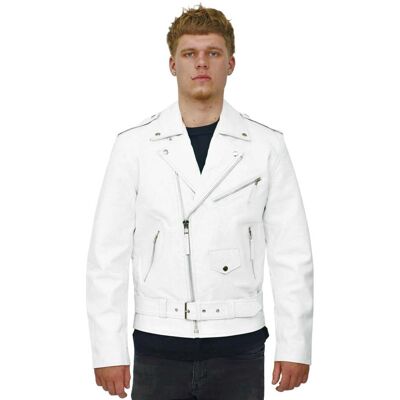 Infinity Leather Brando White Fringe Biker Jacket - Leather Motorcycle Jacket Infinity Leather Brando White Fringe Biker Jacket - Leather Motorcycle Jacket