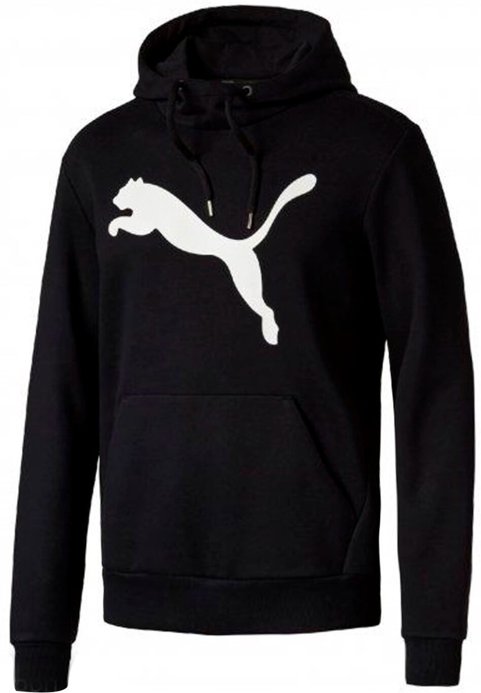 Puma Essential Fleece Big Cat Pull Over Hoodie Mens Hooded Jumper 838258 01 - Black Textile - Size Medium