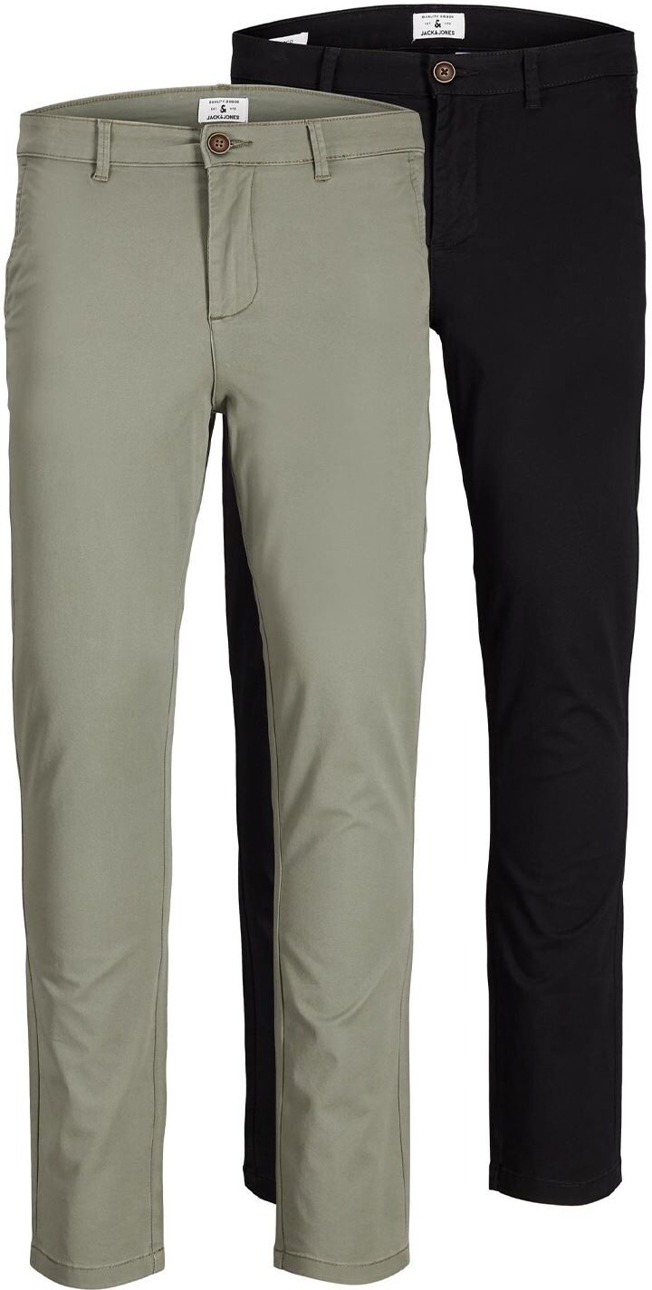 Jack & Jones Jack&jones Mens Multi-Pack Pants, Marco Paspel Pockets Low Rise Chinos, 2 Pack - Multicolour Cotton - Size 28w/32l