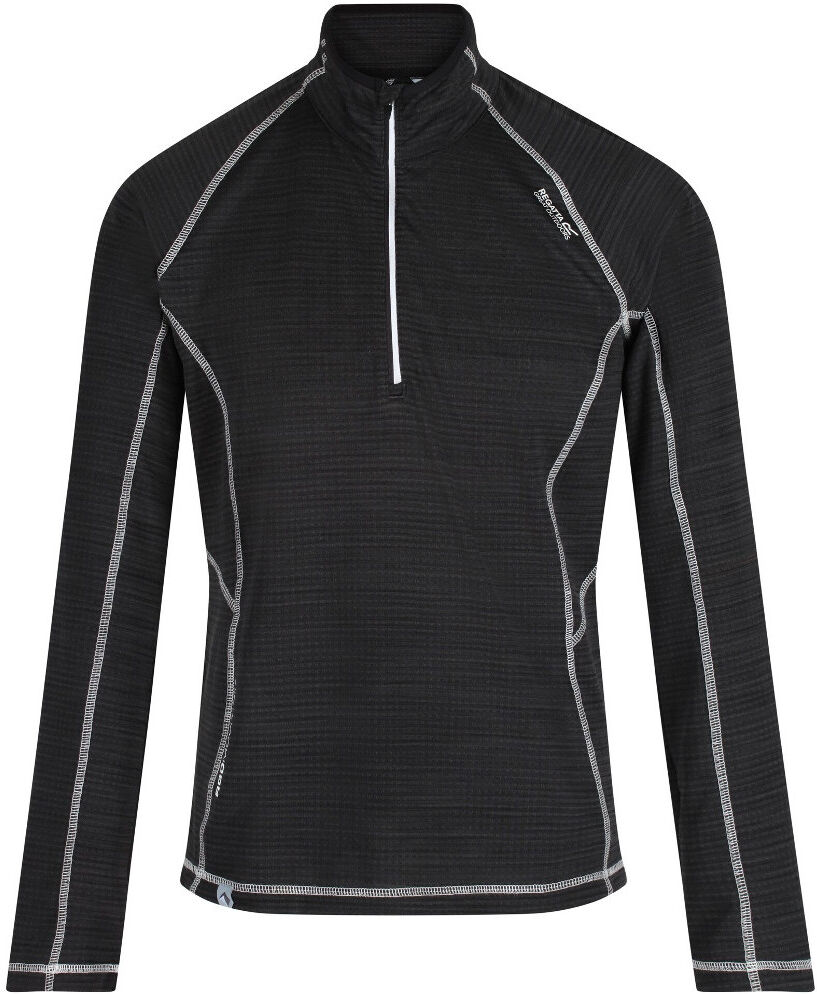 Regatta Mens Yonder Quick Dry Moisture Wicking Half Zip Fleece Jacket - Black - Size Small