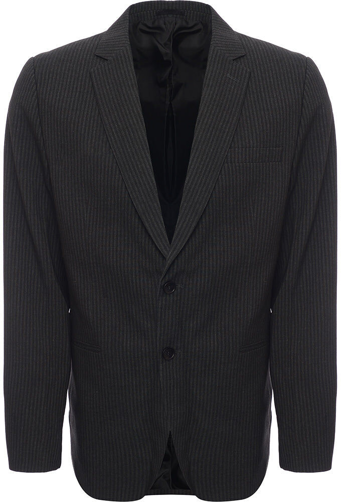Bolongaro Trevor Mens Stripe Seersucker Skinny Fit Suit Jacket In Grey - Size 36r