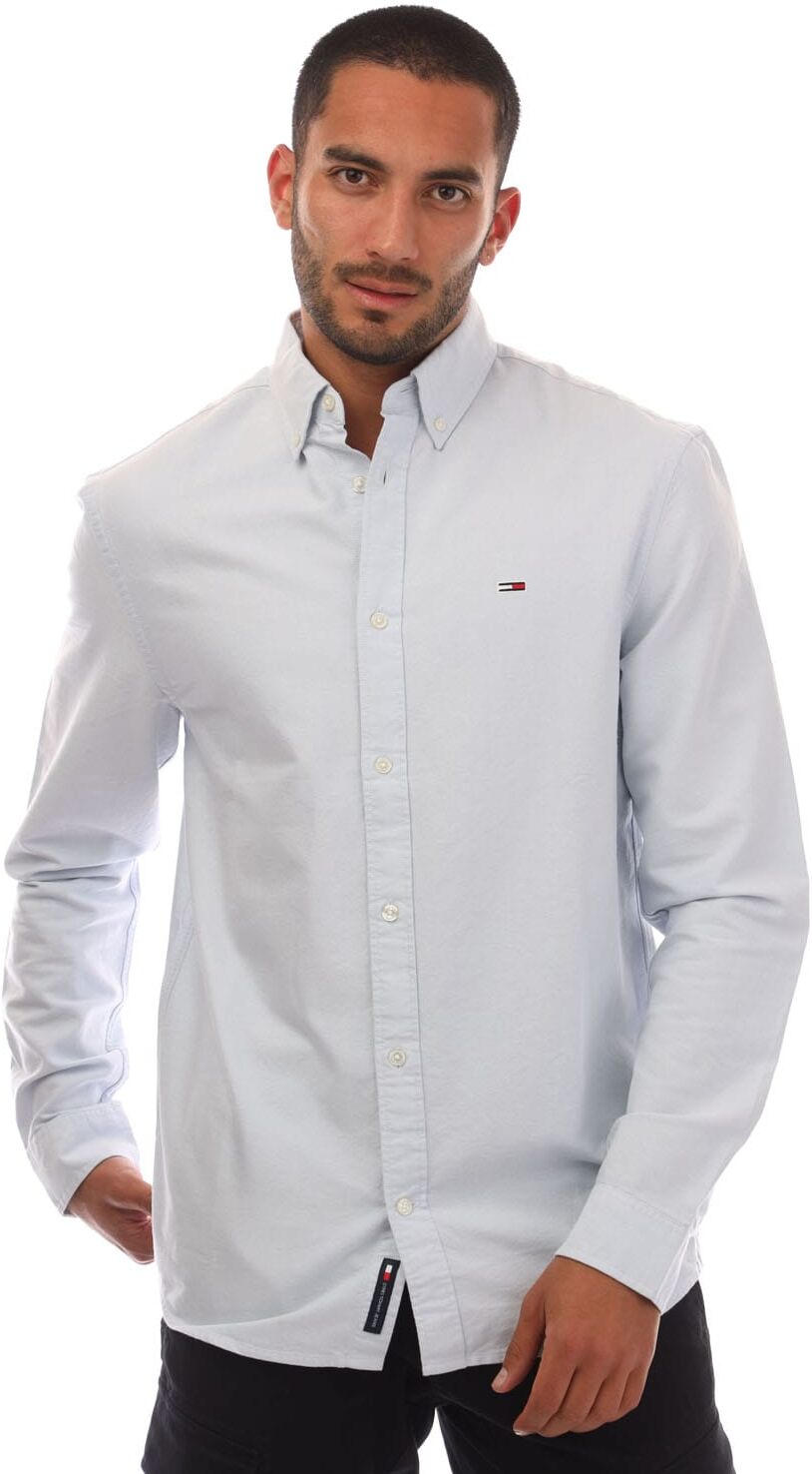 Tommy Hilfiger Mens Regular Fit Button Down Oxford Shirt In Blue Cotton - Size Large