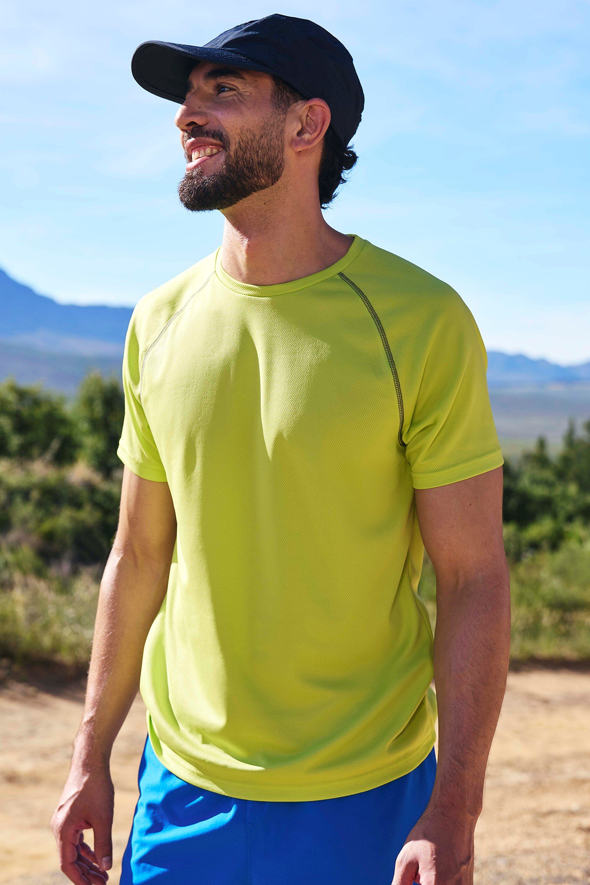 Mountain Warehouse 'Endurance' Mens T-Shirt Breathable Quick Dry Upf50 Sun Protection Tee Lime Green - Size Medium