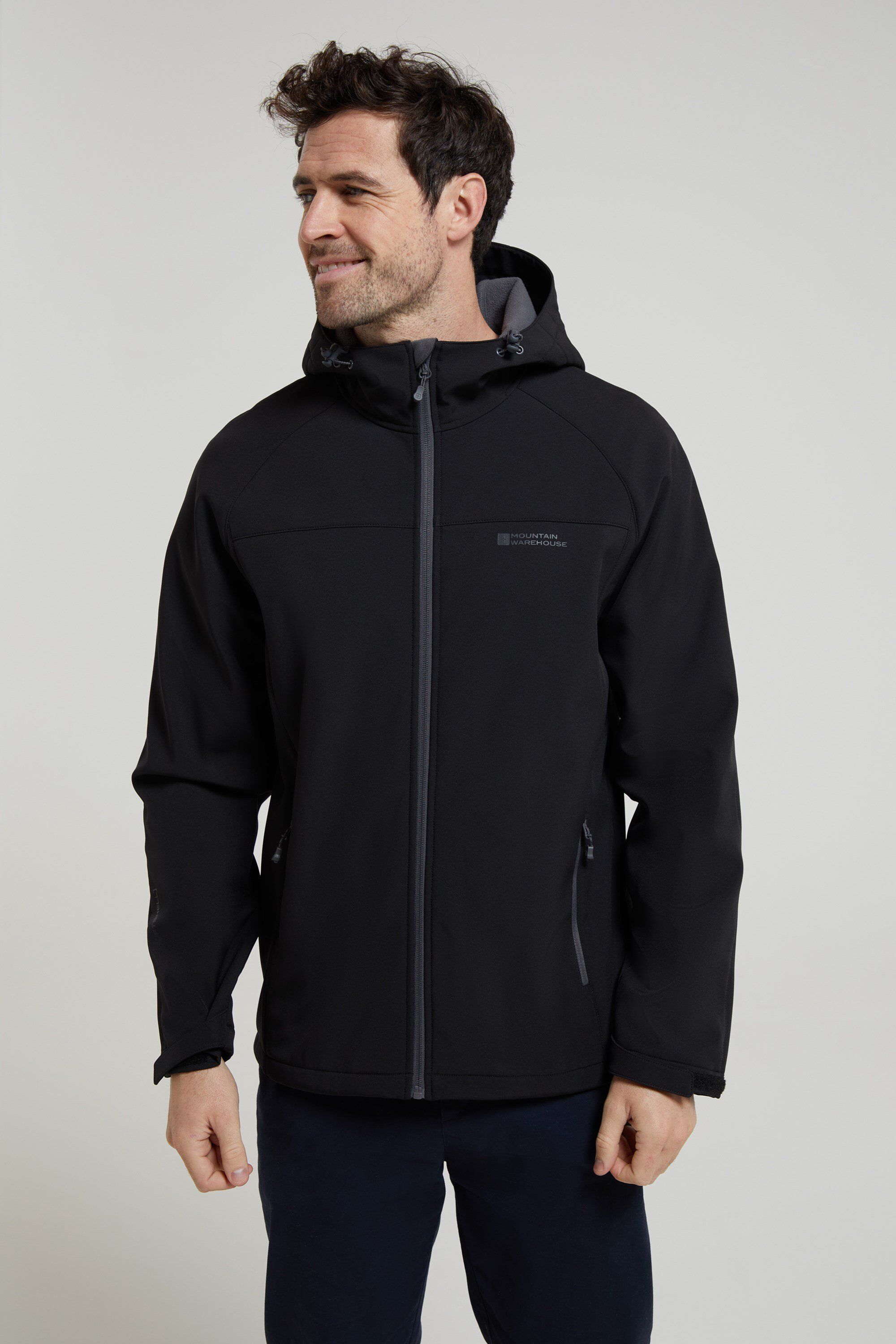 Mountain Warehouse 'Exodus' Mens Softshell Jacket Insulated Breathable Water Resistant Coat Black - Size X-Large