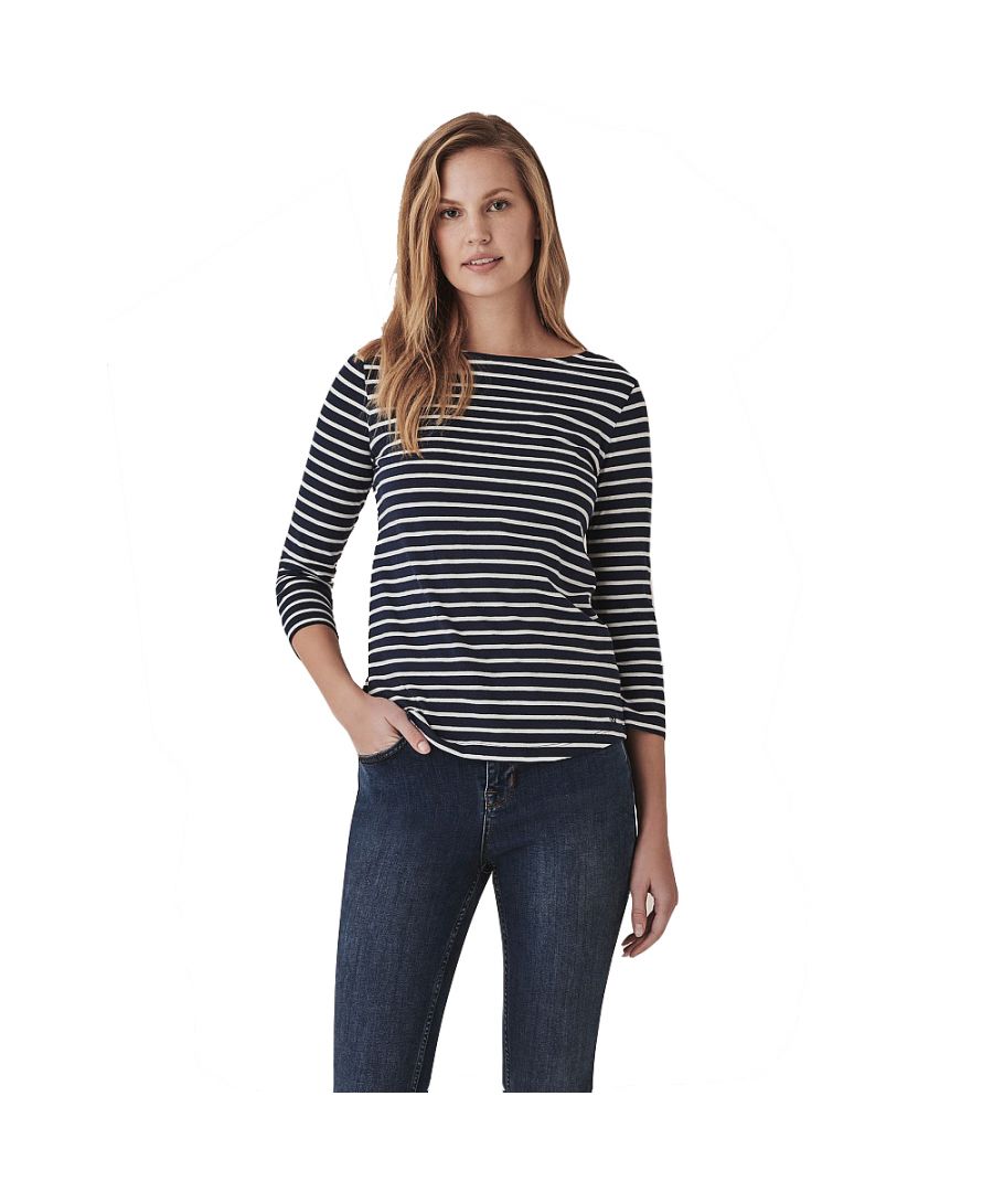 Crew Clothing Womens Essential Breton Long Sleeve T Shirt - Navy - Size UK 10 (Women's)