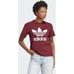 Adidas Originals Womens Adicolor Classics Trefoil Tee - Dark Red Cotton - Size Large