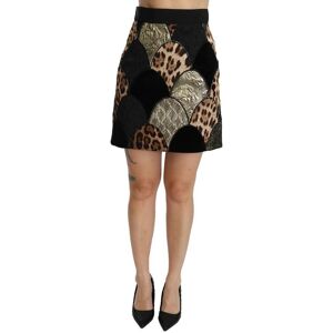 Dolce & Gabbana Womens Multicolor Leopard Print High Waist Mini Skirt - Multicolour Material_cotton - Size It 40 (Womens)