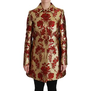 Dolce & Gabbana Womens Gorgeous Floral Brocade Trench Jacket Coat - Gold - Size It 36 (Women'S)