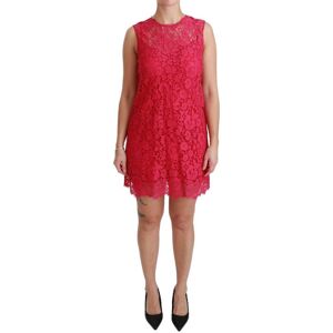 Dolce & Gabbana Womens Pink Floral Lace Shift Gown Mini Dress Material_rayon - Size It 36 (Womens)