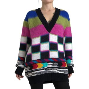Dolce & Gabbana Womens Multicolor Stripes V-Neck Pullover Sweater - Multicolour - Size It 38 (Women'S)