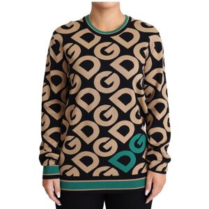 Dolce & Gabbana Womens Multicolor Dg Mania Wool Crewneck Pullover Sweater - Multicolour Material_wool1 - Size It 40 (Womens)
