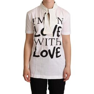 Dolce & Gabbana Womens White Cotton Silk I'M In Love Top T-Shirt Material_cotton - Size It 38 (Womens)