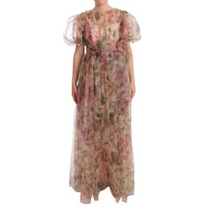 Dolce & Gabbana Womens Multicolor Floral Print Long Maxi Gown Dress - Multicolour Nylon - Size It 38 (Womens)