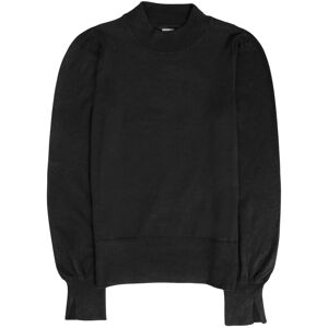 River Island Womens High Neck Puff Sleeve Jumper - Black Viscose - Size 8 Uk