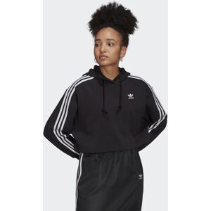 Adidas Originals Womens Adicolor Classics Crop Hoodie - Black Cotton - Size 10 Uk