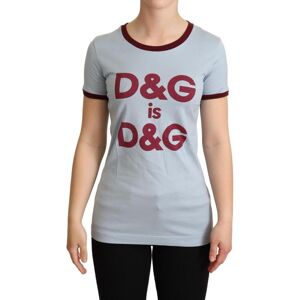 Dolce & Gabbana Womens Blue Crewneck D&g Top T-Shirt Material_cotton - Size It 36 (Womens)