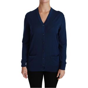 Dolce & Gabbana Womens Blue Button Cardigan Virgin Wool Sweater Material_wool1 - Size It 38 (Womens)