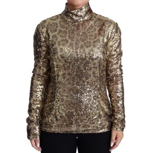 Dolce & Gabbana Womens Gorgeous Sequin Turtleneck Sweater - Brown - Size It 46 (Women'S)
