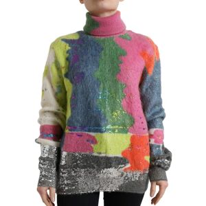 Dolce & Gabbana Womens Multicolor Mohair Turtleneck Pullover Sweater - Multicolour - Size It 38 (Women'S)
