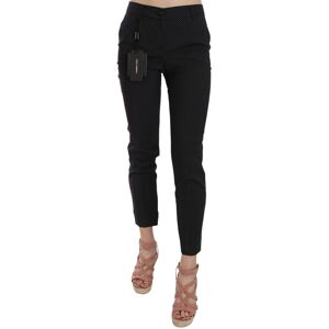 Dolce & Gabbana Womens Polka Dot Slim Capri Trousers Tapered Pants - Black Wool - Size It 46 (Women'S)