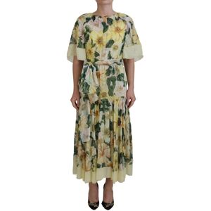 Dolce & Gabbana Womens Multicolor Silk Floral Print Long Maxi Dress - Multicolour Material_silk - Size It 36 (Womens)