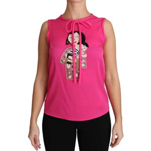 Dolce & Gabbana Womens Pink Family Silk Tank Mama Blouse Top Shirt - Size It 44 (Women'S)