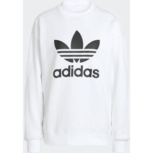 Adidas Originals Womens Trefoil Crew Sweatshirt - White Cotton - Size 20 Uk