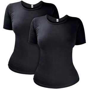 Heat Holders Womens 2 Pack Ladies Short Sleeve Thermal Top For Winter - Black - Size 8-10 Regular (Uk Womens)