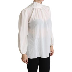 Dolce & Gabbana Womens White Silk Pussy Bow Long Sleeved Top Blouse - Size Eu 44 (Womens)