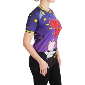 Dolce & Gabbana Womens Purple Year Of The Pig Top Cotton T-Shirt - Size Eu 36 (Womens)