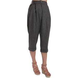 Dolce & Gabbana Womens Wool Cropped Trouser Pleated Pant - Grey - Size Eu 44 (Womens)