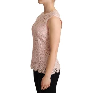 Dolce & Gabbana Womens Pink Floral Lace Sleeveless Tank Blouse Top Cotton - Size Eu 38 (Womens)