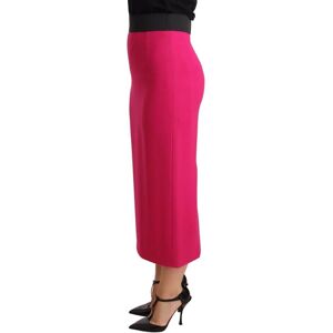 Dolce & Gabbana Womens Pink High Waist Stretch Pencil Straight Skirt Rayon - Size Eu 38 (Womens)