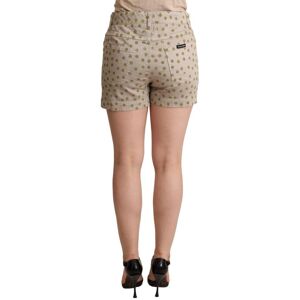 Dolce & Gabbana Womens Beige Polka Dots Denim Cotton Stretch Shorts - Size Eu 40 (Womens)