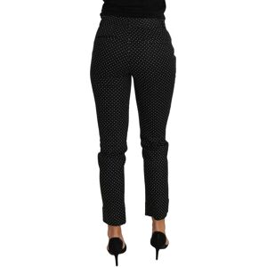 Dolce & Gabbana Womens Black Dress Polka Dot Cropped Straight Pants Cotton - Size Eu 38 (Womens)