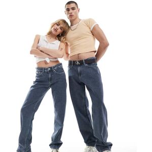 Calvin Klein Jeans Unisex 90s Straight In Grey Wash - Asos Exclusive - Light Grey - Size 28 (Waist)