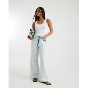 River Island Womens Straight Leg Jeans Petite Blue Relaxed Denim - Size 14 Extra Short (Uk Womens)