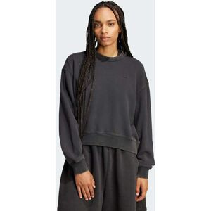 Adidas Originals Womens Premium Essentials Sweatshirt Washed - Black Cotton - Size Large